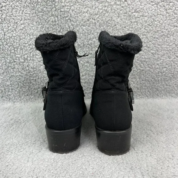 Stuart Weitzman Boots Womens 8 Shoes Black Furgorby Ankle Booties Buckle Heels