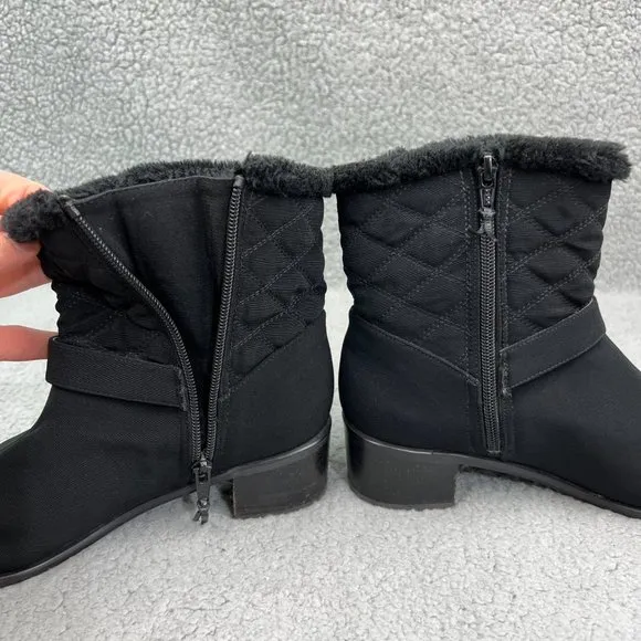 Stuart Weitzman Boots Womens 8 Shoes Black Furgorby Ankle Booties Buckle Heels