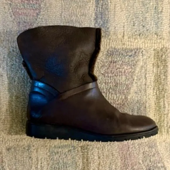 Stuart Weitzman Mercari Winter Brown Leather Boots With Fur Trim Size 7