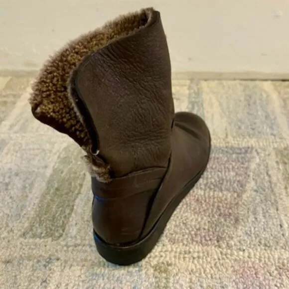 Stuart Weitzman Mercari Winter Brown Leather Boots With Fur Trim Size 7