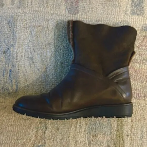 Stuart Weitzman Mercari Winter Brown Leather Boots With Fur Trim Size 7