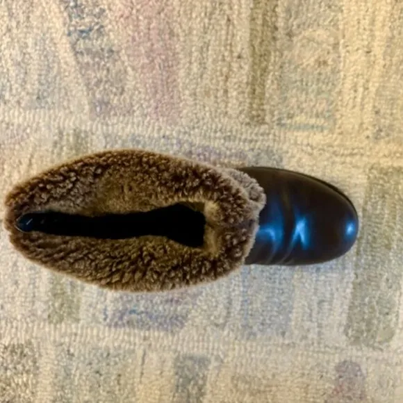 Stuart Weitzman Mercari Winter Brown Leather Boots With Fur Trim Size 7