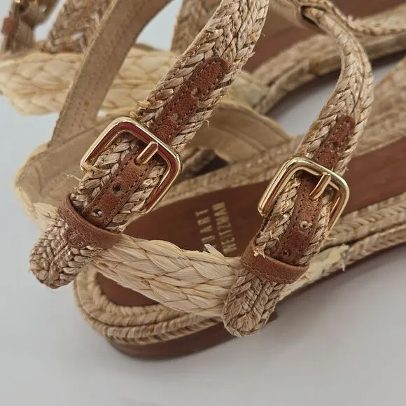 Stuart Weitzman Tan Natty Slingback Gladiator Sandals 7.5