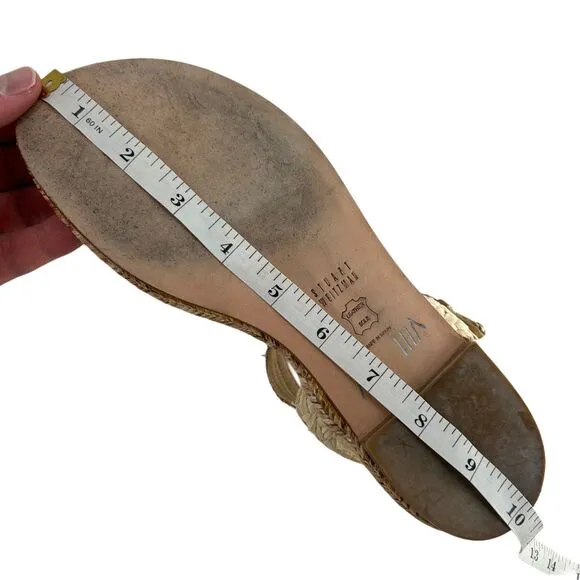 Stuart Weitzman Tan Natty Slingback Gladiator Sandals 7.5