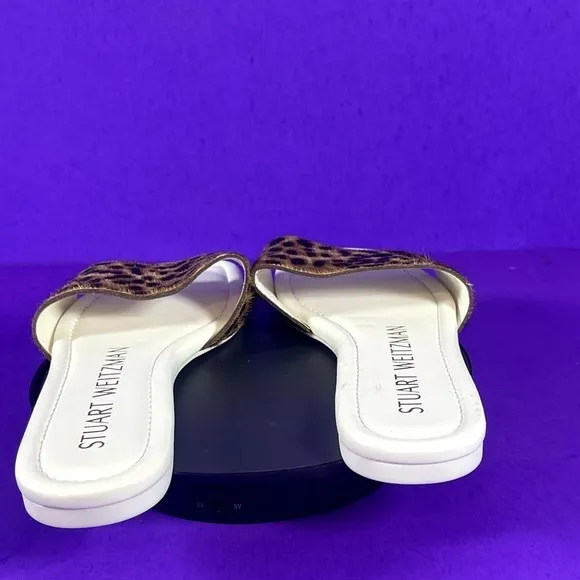 Stuart Weitzman Women's Leopard Fur Summer Sandal Shoe Size 7