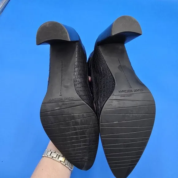 Stuart Weitzman x Gigi Hadid Ankle Booties   Lace Up Pointed Toe Size 7 EUC