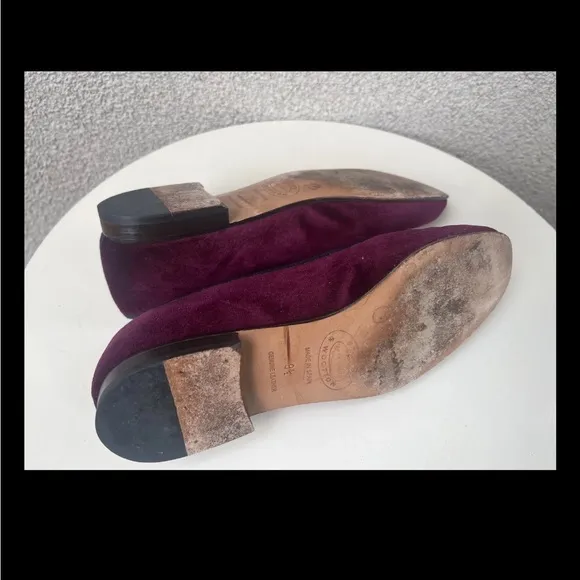 Stubbs &amp; Wootton flat loafers shoes slipper burgundy velvet Asian Emperor wm 9.5