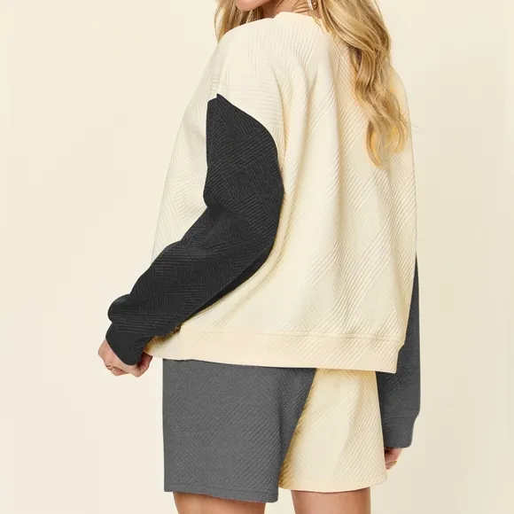 Style Shift Contrast Shorts Set - Black