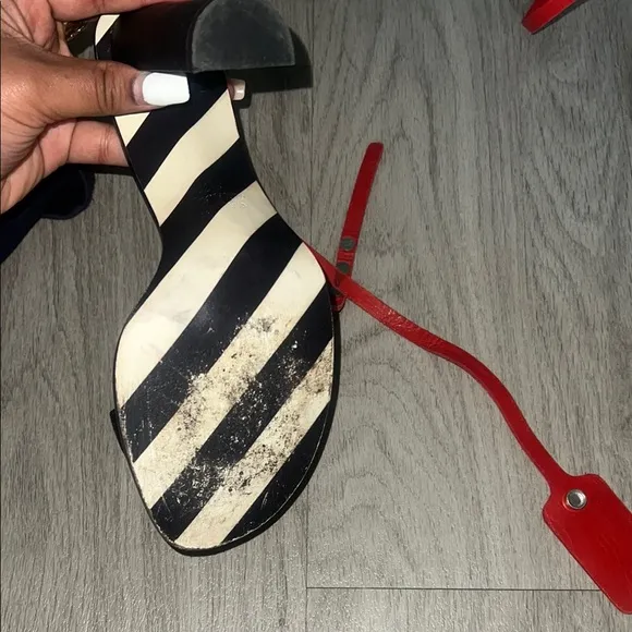 Stylish Black and Red Women's Off-White Heels