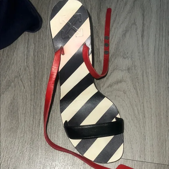 Stylish Black and Red Women's Off-White Heels