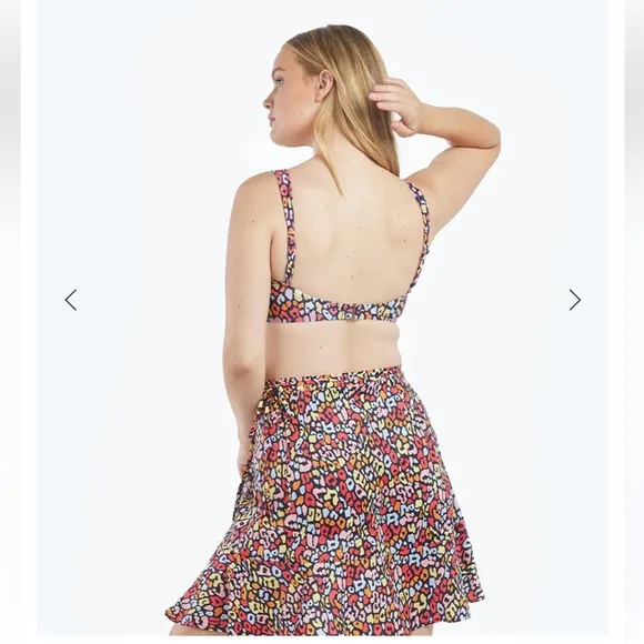 SUMMERSALT The Short Beach to Brunch Wrap Skirt Size 1X Multicolor Leopard