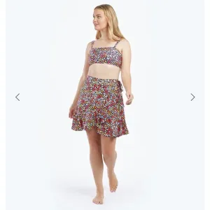 SUMMERSALT The Short Beach to Brunch Wrap Skirt Size 1X Multicolor Leopard