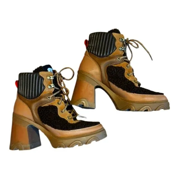 Sundance Catalog Sorel Platform “Brex Heel Cozy Lace Boots” Size 9.5 $210 MSRP