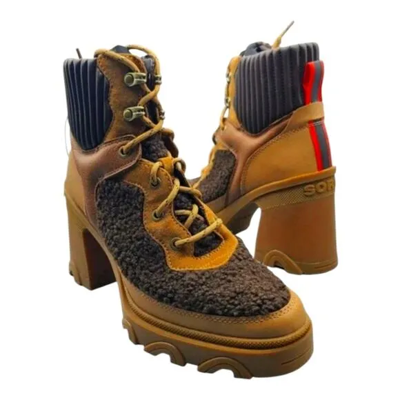 Sundance Catalog Sorel Platform “Brex Heel Cozy Lace Boots” Size 9.5 $210 MSRP