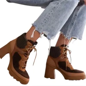 Sundance Catalog Sorel Platform “Brex Heel Cozy Lace Boots” Size 9.5 $210 MSRP