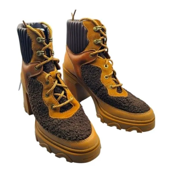 Sundance Catalog Sorel Platform “Brex Heel Cozy Lace Boots” Size 9.5 $210 MSRP