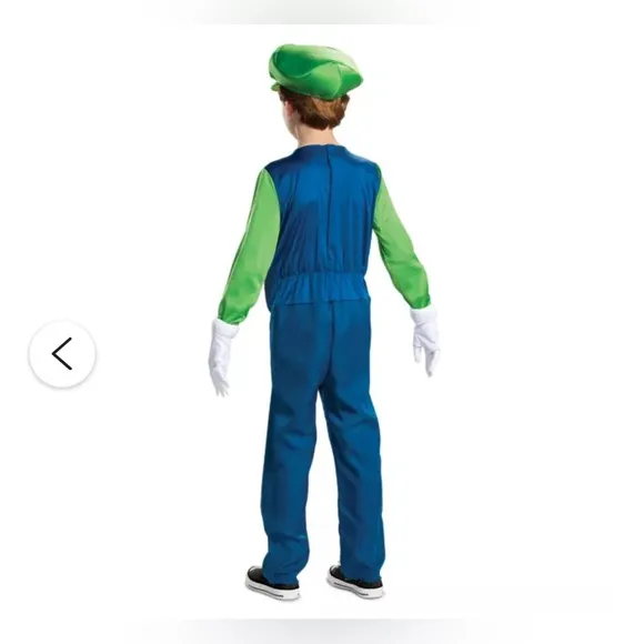 Super Mario Bros Luigi 4Pcs Costume Deluxe Child Size Large 10/12. Brand New