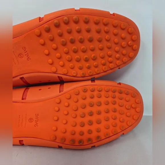 Swims Mens Braided Lace Loafer Sz 9.5 Deck Swim Boat Shoes Bright Orange Comfort