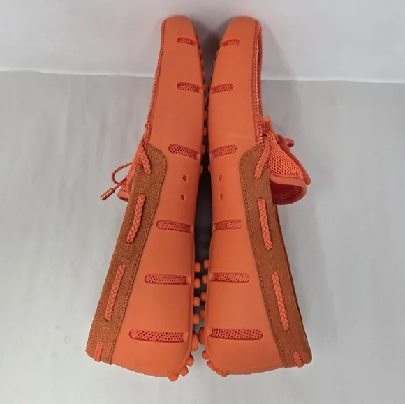 Swims Mens Braided Lace Loafer Sz 9.5 Deck Swim Boat Shoes Bright Orange Comfort