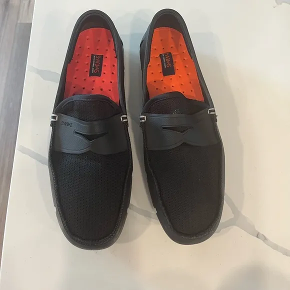 SWIMS Men's Penny Loafer Ultra Light Washable Boat &amp; Deck Shoes Black Size 9 EUC