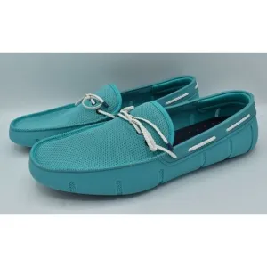 SWIMS Mens Size 15 Braided Lace Cerulean Blue Slip On Loafers Shoes