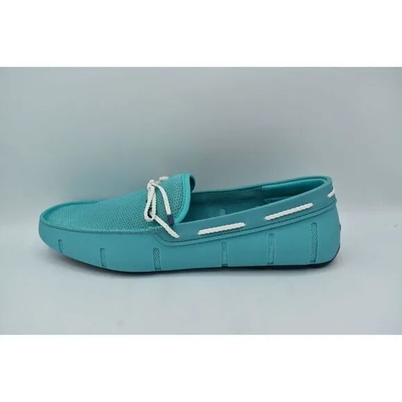 SWIMS Mens Size 15 Braided Lace Cerulean Blue Slip On Loafers Shoes