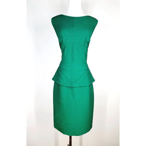 TADASHI SHOJI Green Pelhem Bodycon Stretch Lined Sheath Dress Size Medium