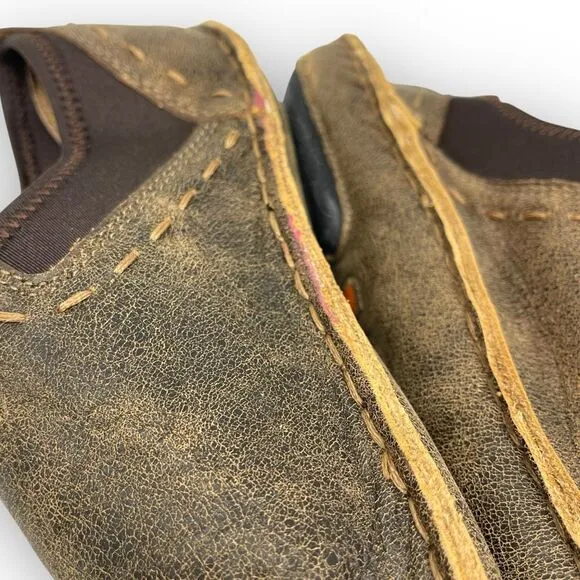 Tamarindo Boatslip Brown Leather Slip On Comfort Shoe Women’s Size 7 WTD0003