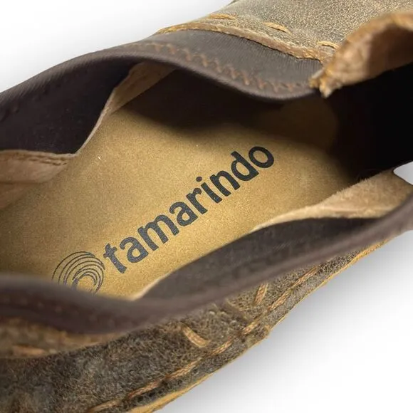 Tamarindo Boatslip Brown Leather Slip On Comfort Shoe Women’s Size 7 WTD0003