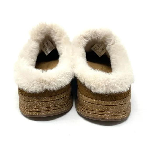 Taos Future Faux Fur Lined Clog Chestnut Suede