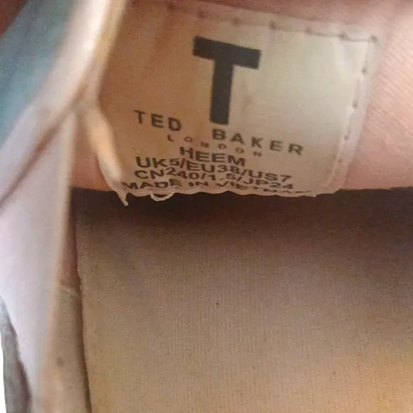 Ted Baker Heem Floral Sneakers Pink and Gold Slip-on Shoes Size 7