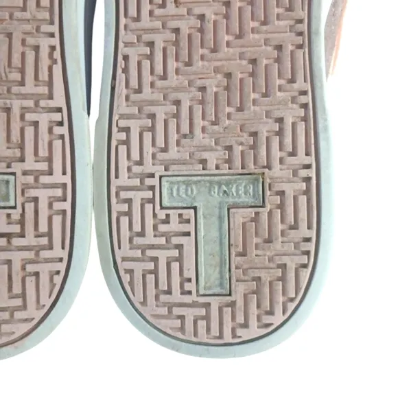 Ted Baker Heem Floral Sneakers Pink and Gold Slip-on Shoes Size 7