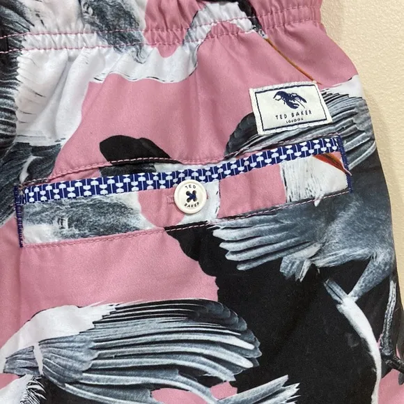 Ted Baker London Wingman Bird Print Swim Shorts Size 5