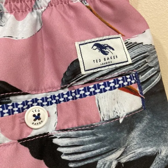 Ted Baker London Wingman Bird Print Swim Shorts Size 5