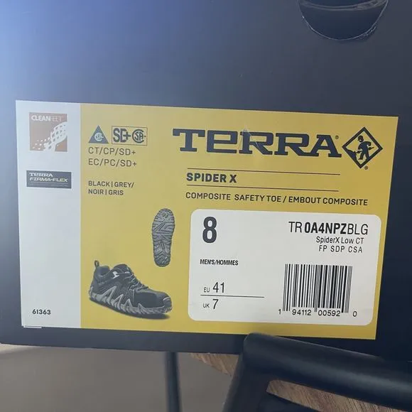 Terra Mens Spider X Black Shoes Sneakers Size 8