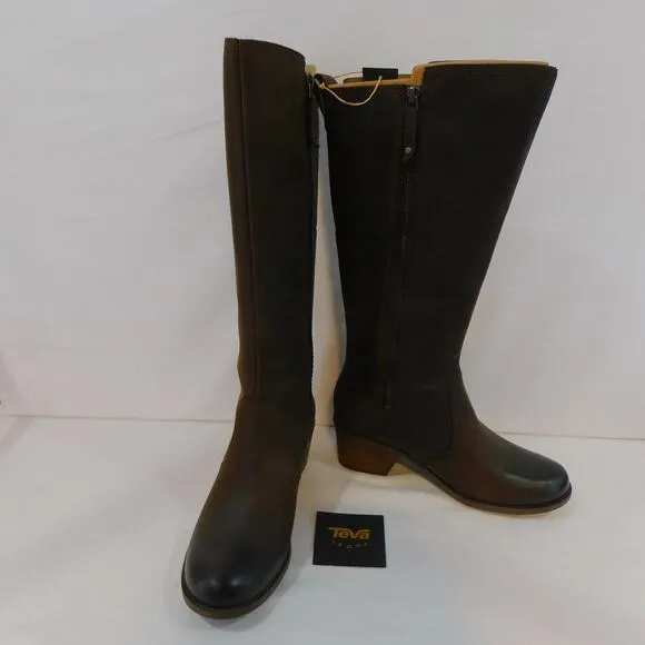 Teva Anaya Chelsea Tall Waterproof Leather Boots Womens Size 7.5