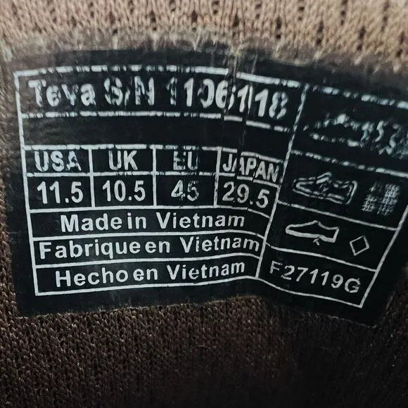 Teva Arrowood Riva Bison Brown Leather Waterproof Hiking Trail Boots ~ Mens 11.5
