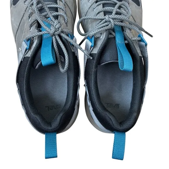 Teva Grandview GTX Low In Gray &amp; Blue Leather Hiking Boots Men’s Sz 11.5 1134094