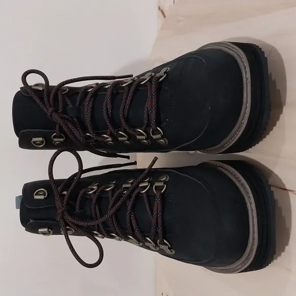 Teva Midform Boot Patchwork Women's 9 Black Ankle Lace Up Boots Hiking Outdoors