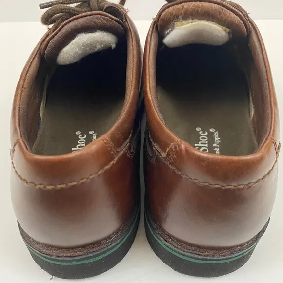 The Body Shoe Leather Oxford Walking Shoes by Hush Puppies Brown Mens 8.5EW