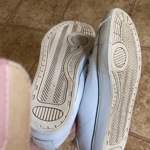 the lacoste sport flat sneakers white  leather