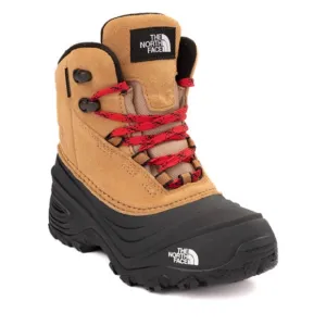 The North Face Big Kid Chilkat V Lace Waterproof Boot Almond Butter/TNF Black 4M