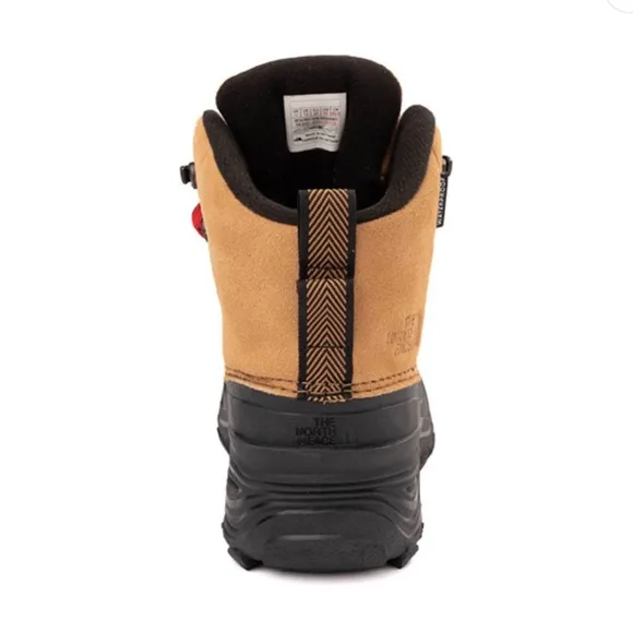 The North Face Big Kid Chilkat V Lace Waterproof Boot Almond Butter/TNF Black 4M