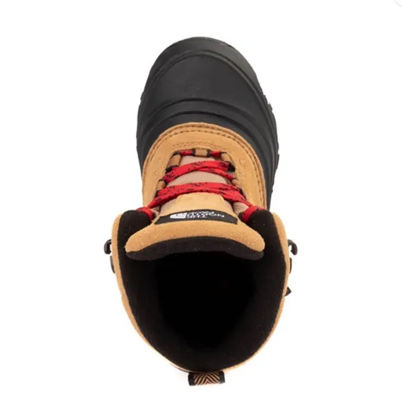 The North Face Big Kid Chilkat V Lace Waterproof Boot Almond Butter/TNF Black 4M