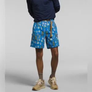 The North Face Class V Belted Trunk zippered cargo pockets blue cactus print NWT