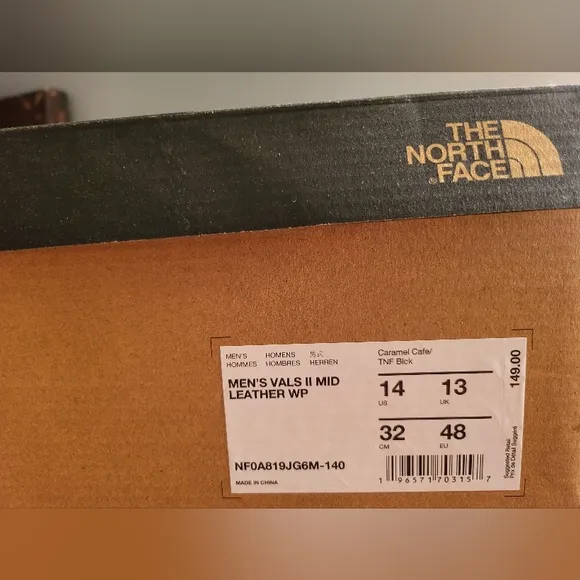 The North Face Men's Vals II Brown Mid Leather Waterproof Boots