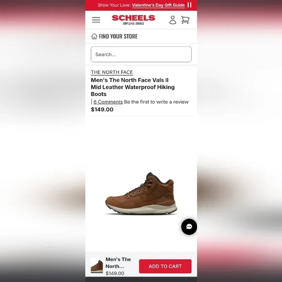 The North Face Men's Vals II Brown Mid Leather Waterproof Boots