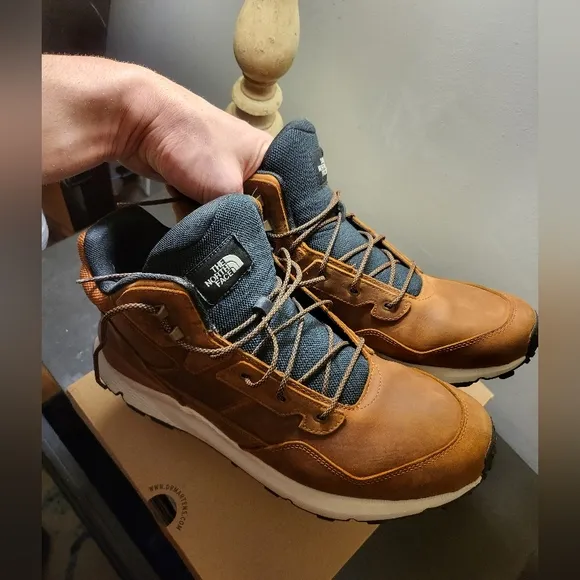The North Face Men's Vals II Brown Mid Leather Waterproof Boots