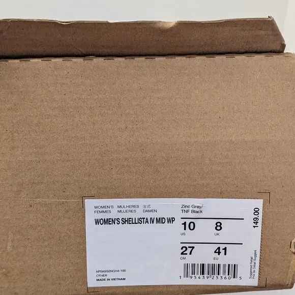 The North Face Shellista IV Mid Waterproof Snow Boots, Zinc Grey, Women's 10 M