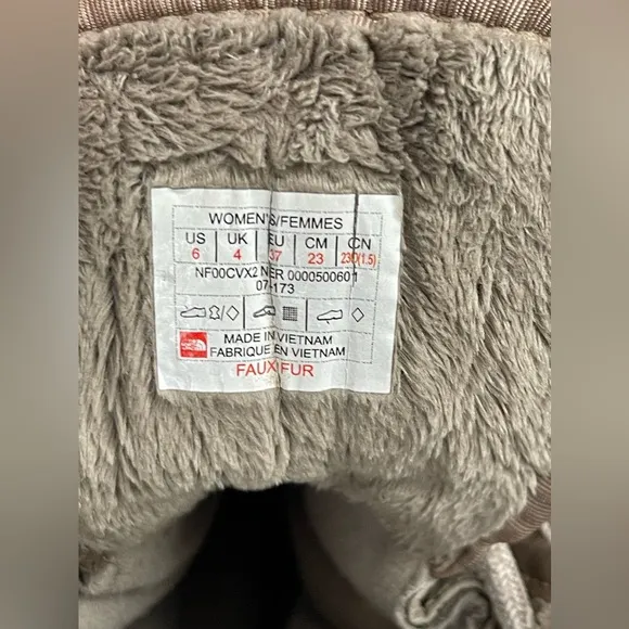 The North Face Women's Shellista II Tall Faux Fur Winter Boots Tan &amp; Brown Sz 6